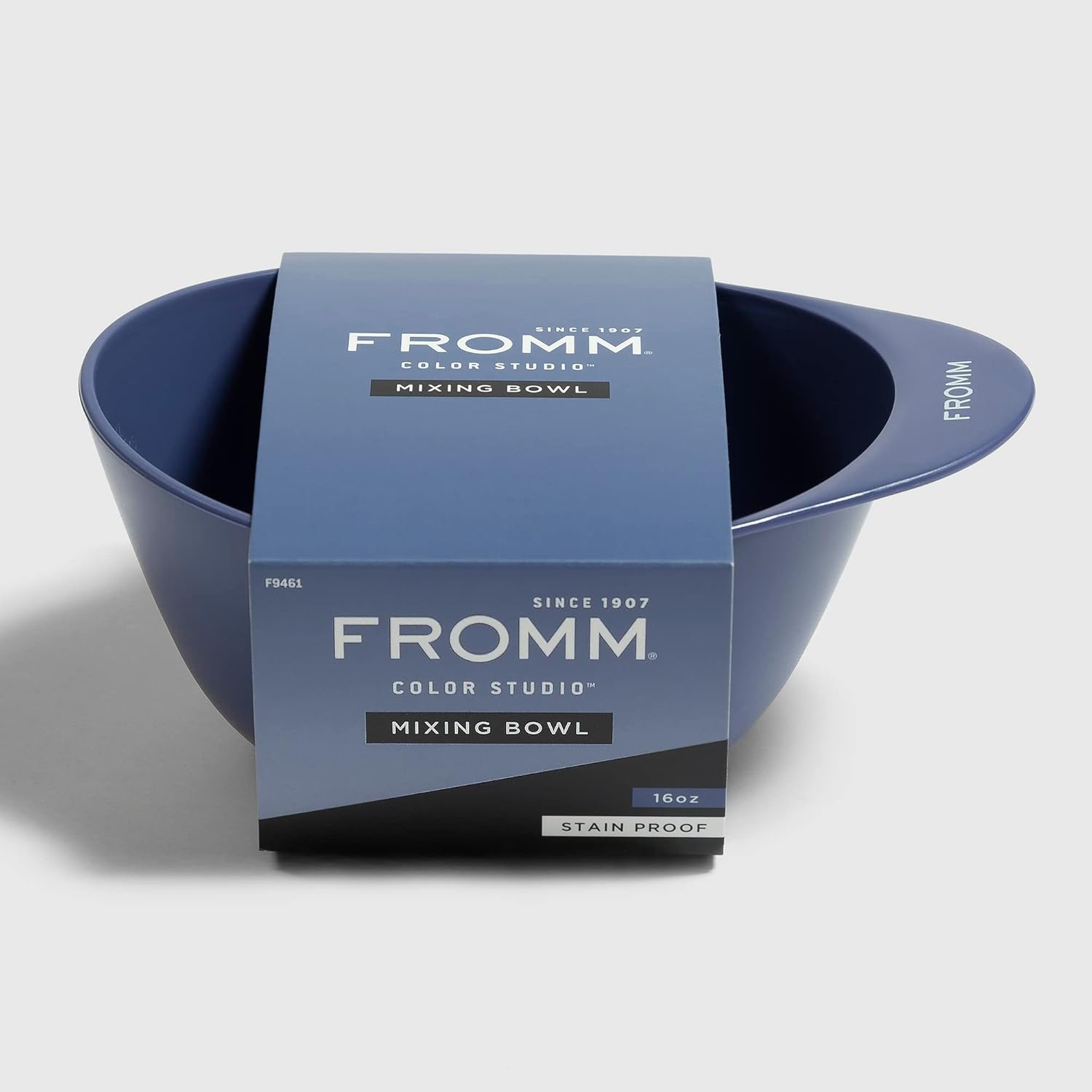 Fromm Color Studio Large Mixing Bowl for Hair Dye, Bleach, Coloring, and Treatments with Spill Proof Rubberized Base, 16 oz, Blue