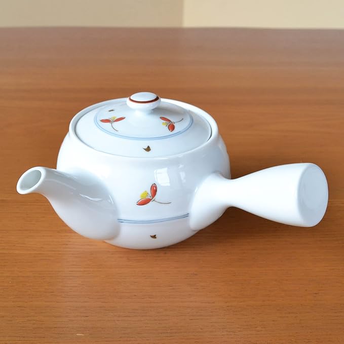 Japanese Teapot Ceramic Kyusu 14.5 fl oz Made in Japan Arita Imari ware Porcelain Tea pot for Green Tea Akane