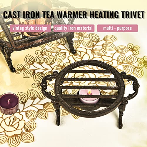 Heavy Duty Cast Iron Teapot Dish Warmer Stable Holder for Tealight Stand