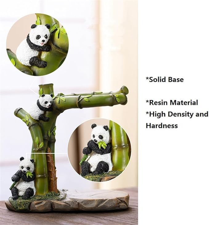 RORA Lazy Kungfu Glass Tea Set Semi Automatic Drip Rotating with Infuser Glass Teapot (Green Panda)