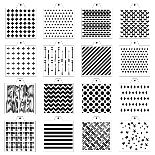 16 Pcs 5.5x5.5in Cookie Stencil DIY Royal Icing Baking Stencils for Royal Icing Cookies