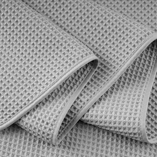 430 GSM Poly Blend Microfiber Quick Dry Waffle Bath Towel (4 Count)