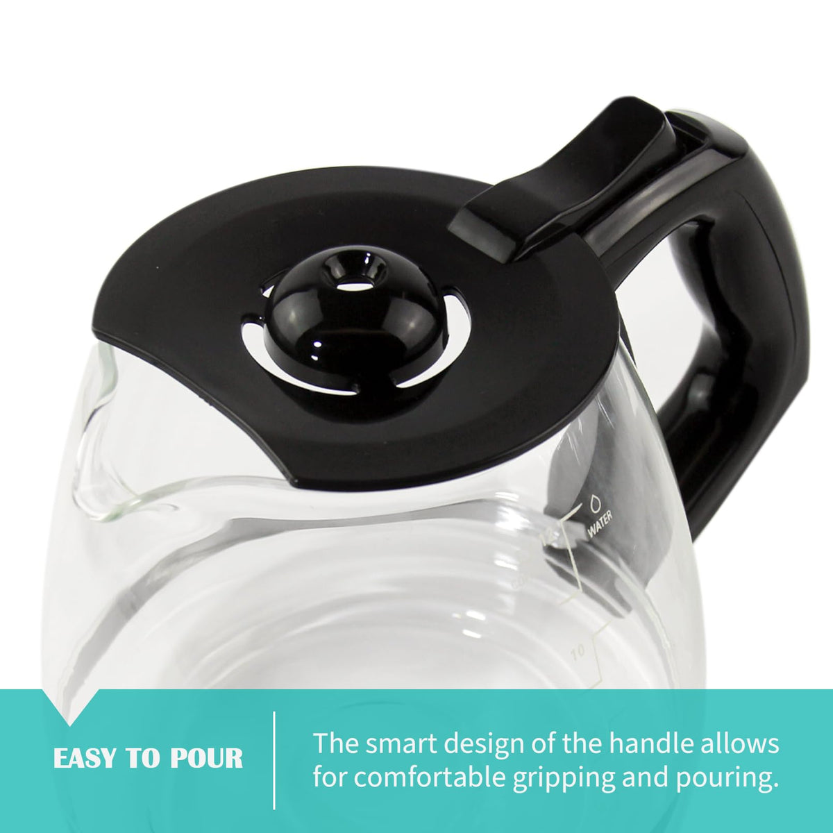 Set of four interchangeable carafe lids of different heights