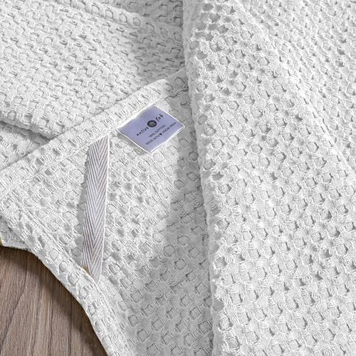 4 Pack Premium Waffle Kitchen Towels with Hanging Loop 16x26 inches