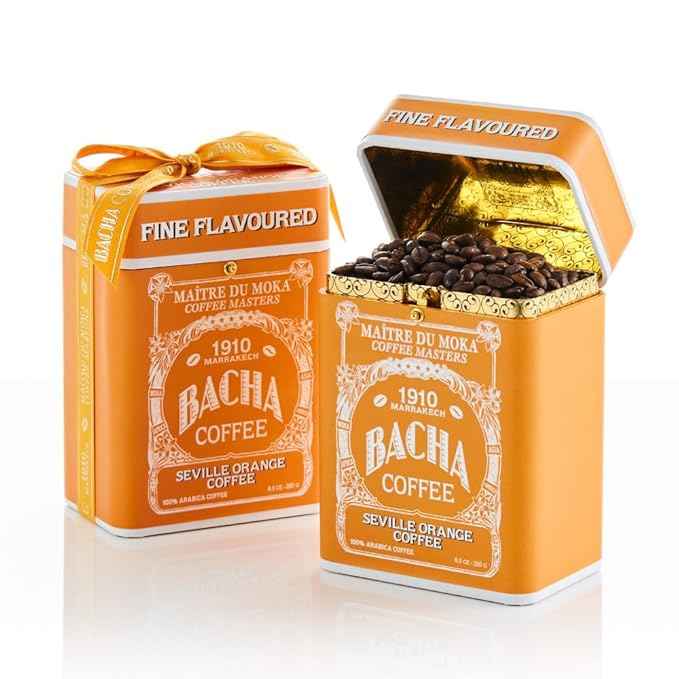 Bacha Coffee | Seville Orange Fine Flavoured, Whole Beans, Medium Roast, 100% Arabica Specialty Coffee, 250g Signature Nomad Collection, Gift Box