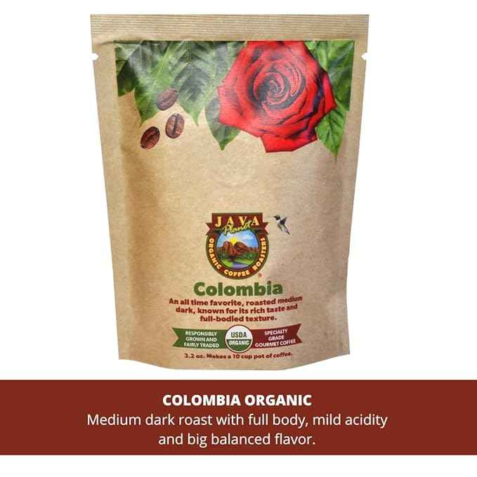 Java Planet, Coffee Gift Basket Sampler Set, for Coffee Lovers in Linen Bag: Low Acid Organic Beans: Whole Bean, Mold-Free & Stomach Friendly - Arabica Gourmet, 1.32 LBs (19.2 oz) packaged in 6 Bags Each 3.2 oz