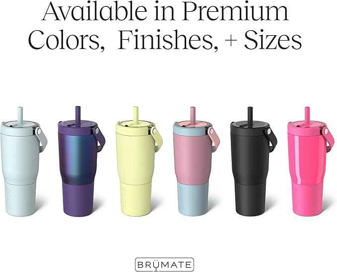 BrüMate Resa 25oz 100% Leakproof Tumbler w/Handle & Straw | Flexible SoftSip Straw | Silicone Sleeve for Durability | Stainless Steel | Cup Holder & Travel Friendly Water Bottle (Nightfall Blue)