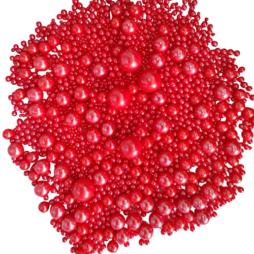Edible Red Sugar Pearls Candy Sprinkles 120G (4.23 Ounce)