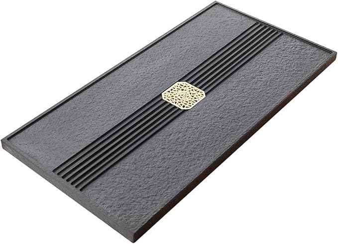 Tea Set Natural Ebonite Tea Tray Whole Drainage Size Tea Sea Home Stone Tea Tray Kung Fu Tea Set Chinese Tea Set(60 * 30 * 3cm)