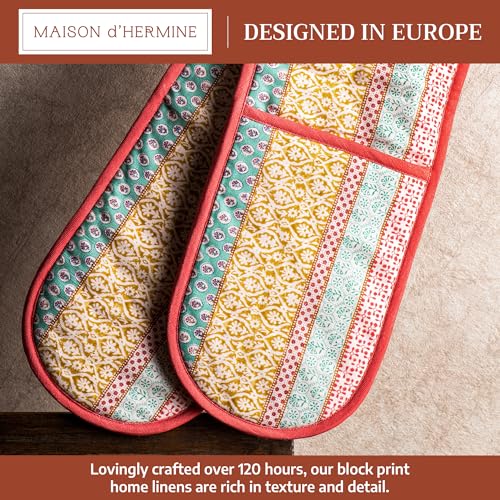 Double Oven Mitts 100% Cotton Double Oven Glove