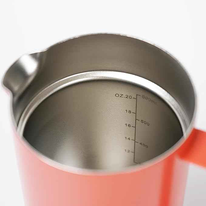 small French Press Coffee Maker 600ml, Double-Wall Insulated French Press Coffee Press Stainless Steel for travel camping, Silicone handle (2-4cup, 20 OZ) silver