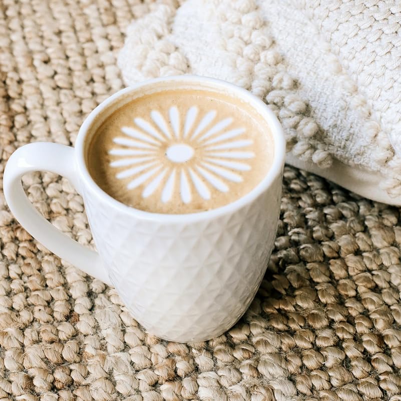 6 Pcs Coffee Stencils Diy Coffee Decorating Moulds for Cappuccino Latte Art Cupcakes Oatmeal Hot Chocolate Easy