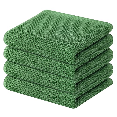 100% Cotton Waffle Weave Kitchen Dish Towels 4 (4 Count)