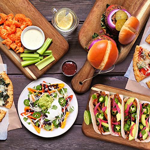 12 Packs Wooden Cutting Board Set with Handles Large Kitchen Serving Plain Chopping Board Bulk Gifts for Mom for Vegetables Meat Pizza Cheese Fruit Bread (12 Count)