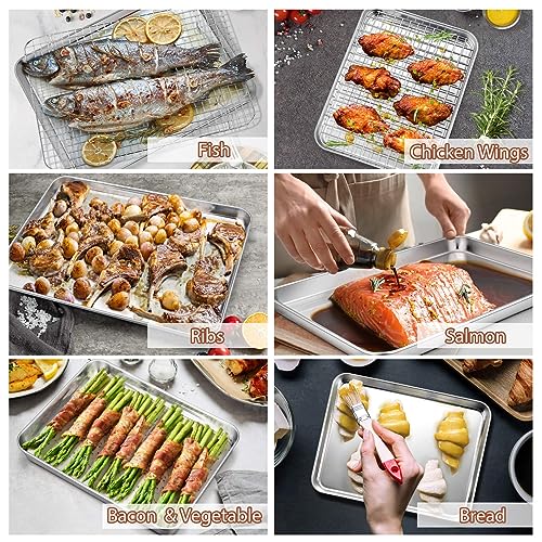 16 + 12.5 + 10.4 + 9 Inch Baking Sheet & Rack