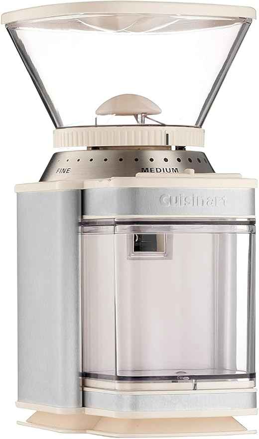 Cuisinart Coffee Grinder, Electric One-Touch Automatic Burr Coffee Grinder with 18-Position Grind Selector, Cup Size Selector for 4 – 18 Cups, Cream Stainless Steel