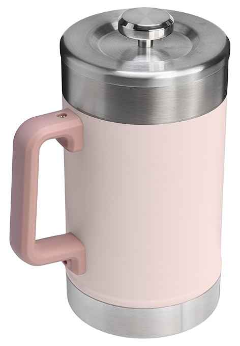 STANLEY Classic Stay-Hot French Press Coffee Maker 48 oz | 5 Minute Brew, 4 Hours Hot | Mesh Filter for Coffee Grounds | Insulated Stainless Steel French Press | BPA-Free | Rose Quartz
