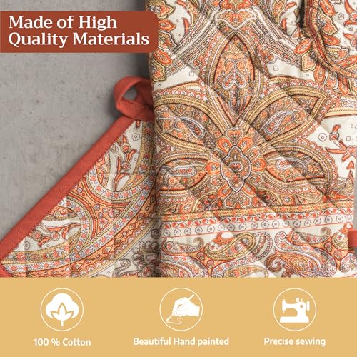 100% Cotton Oven Mitt & Pot Holder Set