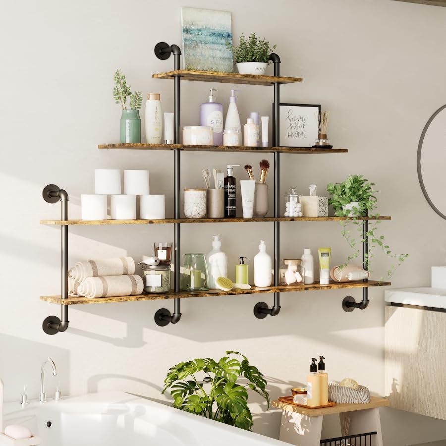 63" Industrial Pipe Shelving