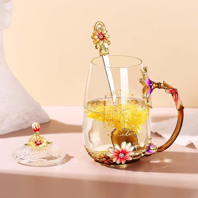 Sisters Gifts from Sister,Elegant Flower Tea Cup Coffee Mug,Unique Gifts for Birthday, Little, Big Sister in Law