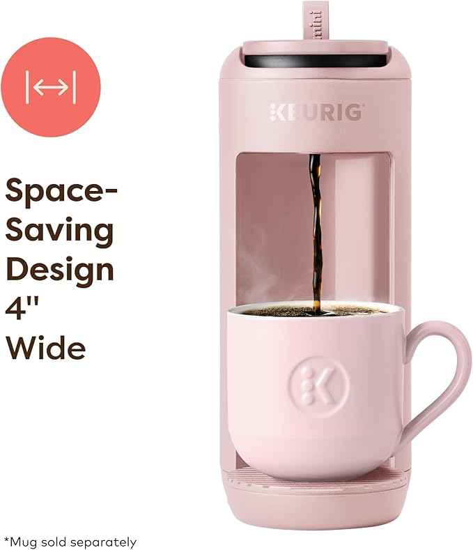 Keurig K-Mini Mate Single Serve K-Cup Pod Coffee Maker, Brews Up to 12 oz Cup, Compact Portable Coffee Machine for Small Spaces, Great for Dorms & Offices, Pink Sands