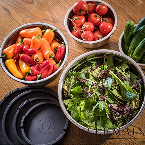 Stainless Steel Mixing Bowls with Airtight Lids Set