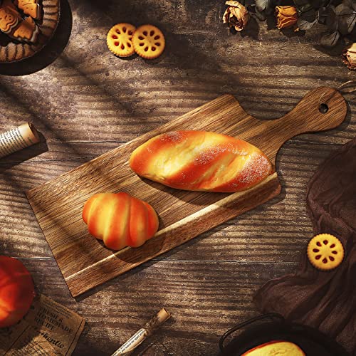12 Packs Wooden Cutting Board Set with Handles Large Kitchen Serving Plain Chopping Board Bulk Gifts for Mom for Vegetables Meat Pizza Cheese Fruit Bread (12 Count)
