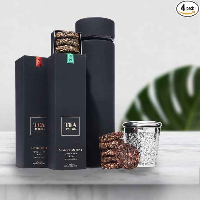 iLOLA Tea Disc Essentials Box Set | Oprah’s Favorite Things 2022 | Thermos, Infuser, Mint & Chocolate Organic Loose Leaf Probiotic Tea | Corporate Christmas Teacher Birthday Family Parent Employee Gift