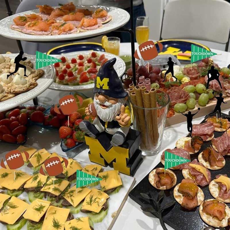 24pcs American football cupcake toppers sports party decorations for football theme party