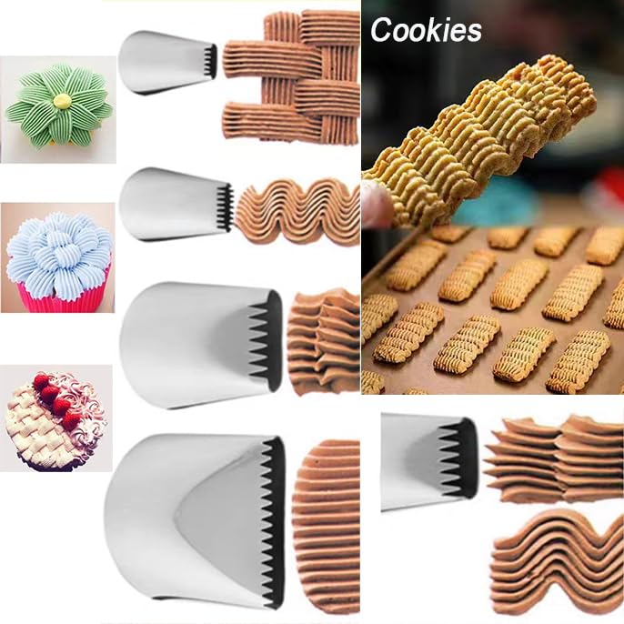 Half Row Braided Flower Piping Tips Set (6 Count)