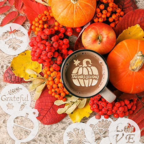 Thanksgiving Cookie Stencils 36Pcs Reusable Fall Cake Coffee Dessert Decor (36 Count)