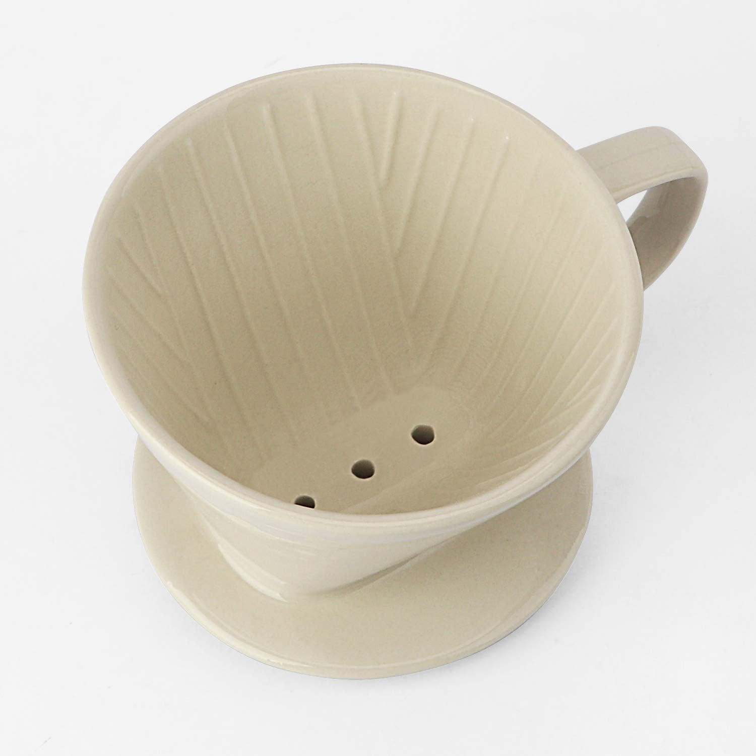 Yeeco White Coffee Dripper, Ceramic Filter Size 02, Manual Pour Over Dripper for Home, Office & Cafe