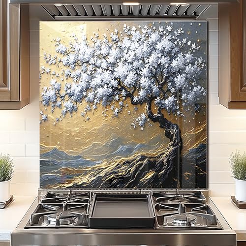 Tempered Glass Backsplash for Kitchen