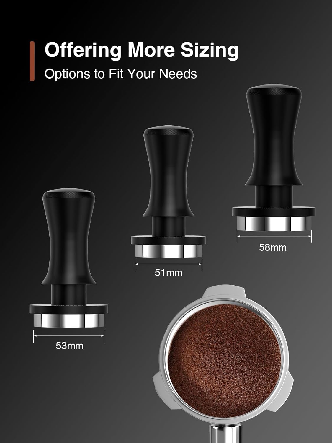 Espresso Tamper, 51mm Barista Coffee Tamper with Spring Loaded for Coffee Machine Portafilter,Stainless Steel