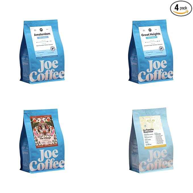 Bean Box Coffee Sampler - Roasted by Joe, 4-Pack, Whole Bean Coffee, Gourmet Coffee