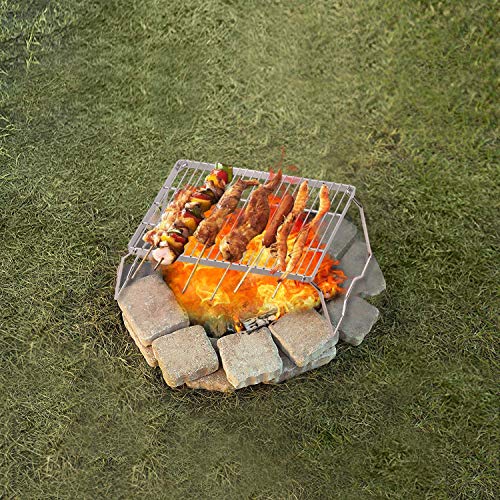 17" Large Folding Campfire Grill 304 Stainless Steel Grate