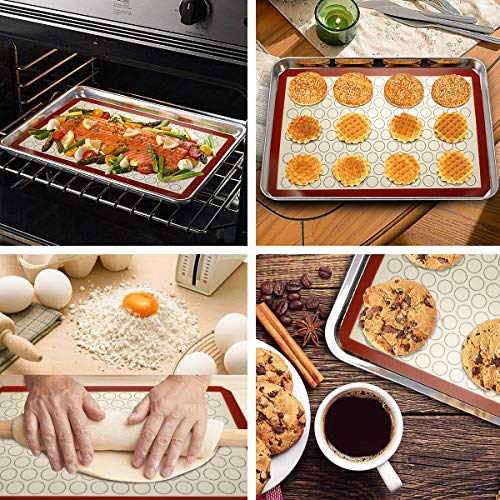 Baking Sheet with Silicone Mat Set
