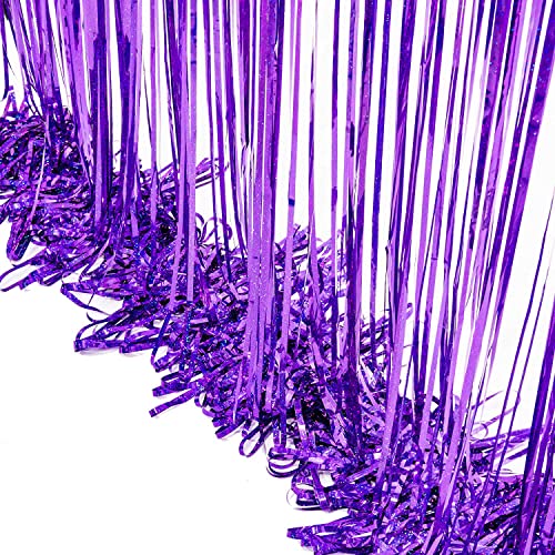 Purple Foil Fringe Curtains (2 Count)