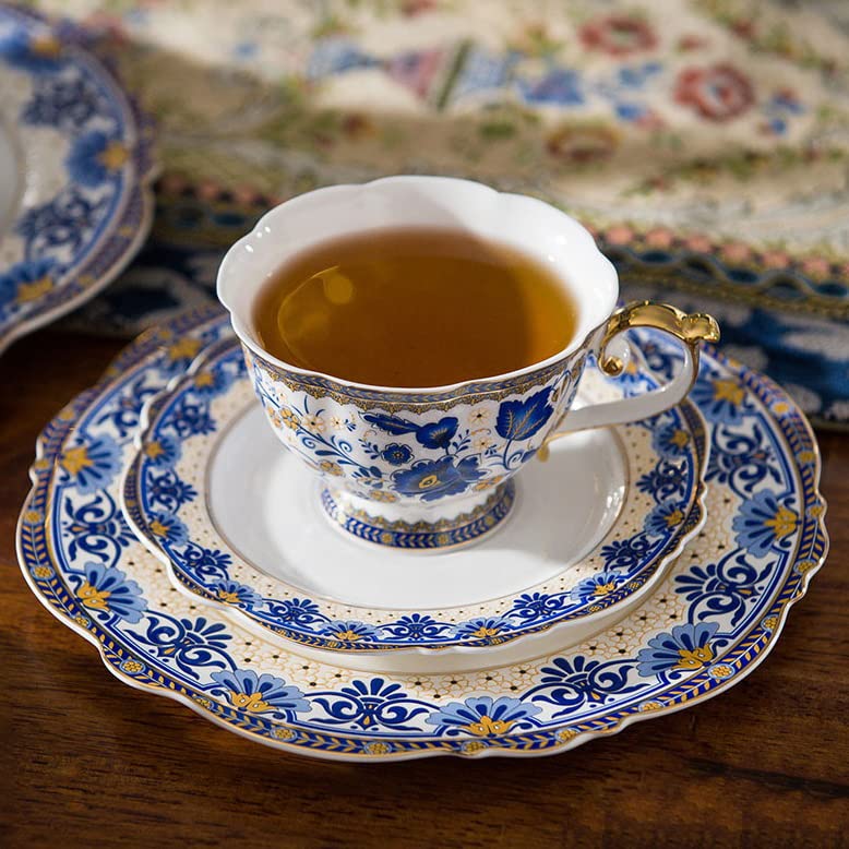 Bone China Tea Cups and Saucers (6.7 Count)