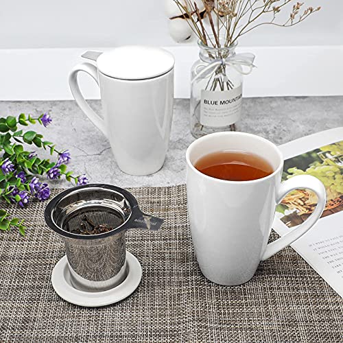 Porcelain Tea Mug with Infuser and Lid (2 Count)