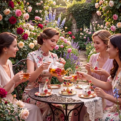 5 Pcs Floral Glass Tea Set (5 Count)