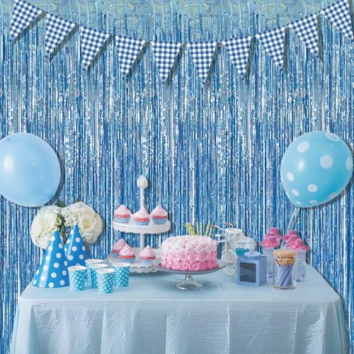 Light Blue Streamers Party Backdrop (2 Count)
