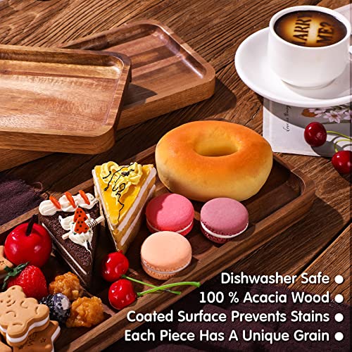 5 Pack Solid Acacia Wood Serving Trays for Food (5 Count)