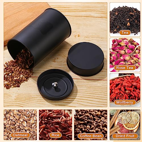 3 Pcs Tea Tin Canisters 16oz Metal Storage with Airtight Double Lid (3 Count)