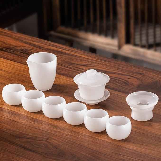 Glass Tea Gift Set, White Jade Gaiwan and Teacups-suit6