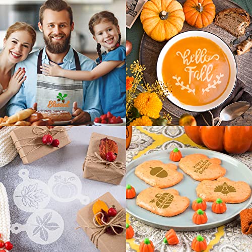 Thanksgiving Cookie Stencils 36Pcs Reusable Fall Cake Coffee Dessert Decor (36 Count)