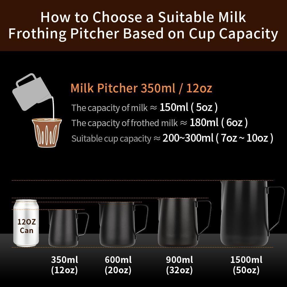 watchget Milk Frothing Pitcher 32oz/900ml - Stainless Steel Frothing Pitcher Espresso Steaming Pitcher Coffee Frother Cup Cappuccino Latte Art Coffee Machine Accessories Milk Jug, Creamy White