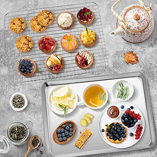 16 Inch Cookie Baking Sheet Pan with Wire Rack