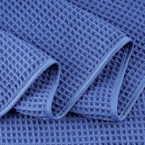 430 GSM Poly Blend Microfiber Quick Dry Waffle Bath Towel (4 Count)