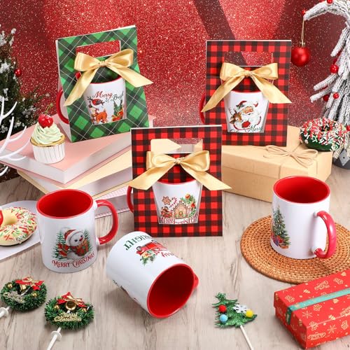 12 Sets Christmas Coffee Mugs with Mug Boxes 12 oz (12 Count)
